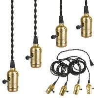 Vintage Plug In Pendant Light Sockets 4 Hanging Lights With Plug In Cord Kit 195 Ft E26E27 Solid Industrial Light Fixture Co