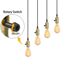 Vintage Plug In Pendant Light Sockets 4 Hanging Lights With Plug In Cord Kit 195 Ft E26E27 Solid Industrial Light Fixture Co