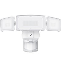 Lepower Led Security Lights Motion Sensor Light Outdoor, 38W 4200Lm Light, 5500K, Ip65 Waterproof, 3 Head Detected Flood For Garage, Yard, Porch (White)