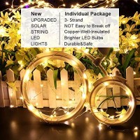 Solar Fairy Lights Waterproof 72Ft 200Led Small Solar Lights String Outdoor 8 Modes For Christmas, Garden,Gate,Party,Wedding Patio,Warm White For Heeopw