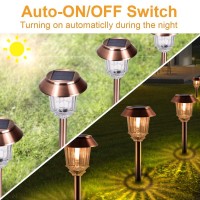 Xmcosy+ Solar Pathway Lights - 4 Pack Solar Lights Outdoor Waterproof Ip65 Auto On/Off, Garden Lights Solar Powered 10-40 Lm Dimmable Warm White Landscape Lighting For Patio Yard Lawn Driveway Walkway