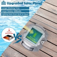 Jackyled Upgraded Solar Driveway Marker Lights With Switch 6Pack Solar Powered Dock Lights Outdoor Waterproof Led Deck Lighting