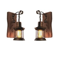 Lightinthebox Retro Rustic Wall Sconces Industrial Vintage Wall Light Fixtures Farmhouse Antique Wooden Wall Lamp For Aisle Va