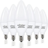 Comzler E12 Ceiling Fan Light Bulbs, Led Candelabra Bulbs, 5 Watt (60 Watt Equivalent), Daylight 5000K Led Chandelier Light Bulbs, Candle Bulb Small Base For Chandelier, Non-Dimmable (6 Pack)