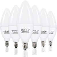 Comzler E12 Ceiling Fan Light Bulbs, Led Candelabra Bulbs, 5 Watt (60 Watt Equivalent), Daylight 5000K Led Chandelier Light Bulbs, Candle Bulb Small Base For Chandelier, Non-Dimmable (6 Pack)