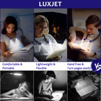 Luxjet Book Light For Reading In Bed At Night, Usb Rechargeable, Adjustable Brightness, 360