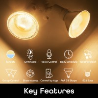 Geeni Lux Smart Floodlight, White - Outdoor 2700K-6500K Dimmable Led Bulb, E26, Par38, 11W, 1000 Lumens - No Hub Works With Amazon Alexa, Google Assistant, Requires 2.4 Ghz Wi-Fi