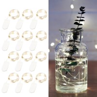 Fairy Lights Battery Operated String Lights - 12 Pack 7Ft 20 Led Battery Powered Led Mini Fairy Lights For Mason Jars Diy Picture Walls Shelves Arts Crafts Trees Branches Bedroom Wedding Party Decor