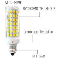 E11 Led Bulb 100W Equivalent Dimmable,Daylight 5500K,T3 T4 Jd E11 Mini Candelabra Base 110V 120V 130V 100W Halogen Replacement, Pack Of 2