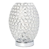 Elegant Designs Lt1064Chr Elipse Crystal Decorative Curved Accent Uplight Table Lamp Chrome