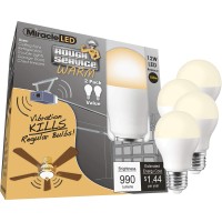 Miracle Led 602749 Rough Service Longlasting Light Bulb Garage Doors Ceiling Fans And Much More 4Pack Warm White