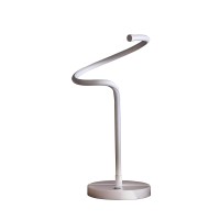 19-Inch Led Matte White Curvilinear S-Curve Spiral Tube Led Table Lamp