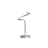 19-Inch Led Matte White Curvilinear S-Curve Spiral Tube Led Table Lamp