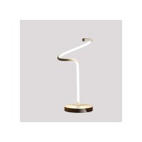 19-Inch Led Matte White Curvilinear S-Curve Spiral Tube Led Table Lamp