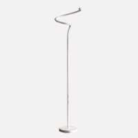 52.5-Inch Led Matte White Curvilinear S-Curve Spiral Tube Angled Floor Lamp