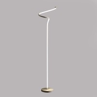 52.5-Inch Led Matte White Curvilinear S-Curve Spiral Tube Angled Floor Lamp