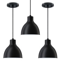 3 Pack Single Kitchen Island Mini Metal Drum Pendant Light Industrial Hanging Ceiling Light Fixtures For Over Sink Bar,Dining Room,Corridor,Entryway,Hallway