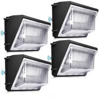 Ledmo 120W Led Wall Pack Light 4 Pack Dusk To Dawn With Photocell Outdoor Commercial Industrial Lights 840W Hps Hid Equivalent 5000K Security Flood Lighting For Buildings,Warehouse, Parking Lots,Yard