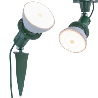 Home Intuition Outdoor Flood Stake Light Plug In Stakelight Fixture With Wall Mount (6-Feet Cord, 18/2-Gauge), 2-Pack