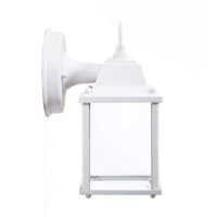 Coramdeo Outdoor Led Wall Sconce Light For Porch, Patio, Barn And More, Wet Location, Built In Led Gives 75W Of Light, 800 Lumens, 3K, Durable Cast Aluminum With White Finish & Beveled Glass