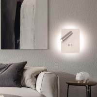 Joossnwell Modern Hallway Led Wall Light Fixtures Indoor Nickel, Wall Mounted Bedside Reading Sconces Lamps With On/Off Switch Adjustable For Living Room, Bedroom, Corridors, Room Decor