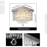 Modern Luxury Crystal Chandelier, Contemporary Raindrop Crystal Ball Square Chandelier Lighting Ceiling Lamp Flush Mount Ceiling Light Fixture Chandelier For Bedroom Hallway Chandelier Of Crystop