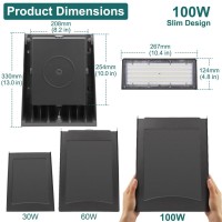 Kadision 100W Led Wall Pack Light With Dusk-To-Dawn Photocell, 0-90 Adjustable Full Cutoff Outdoor Wall Light For House Yard Garage, 13000Lm 5000K Daylight 100-277V Etl Listed