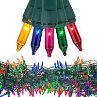 Kicko Christmas Light - 100 Count Multicolored Incandescent Light On Green Wire For Christmas Tree, Indoor And Outdoor Party Or Holiday Decors - Ul Listed