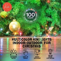 Kicko Christmas Light - 100 Count Multicolored Incandescent Light On Green Wire For Christmas Tree, Indoor And Outdoor Party Or Holiday Decors - Ul Listed