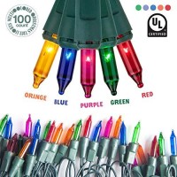 Kicko Christmas Light - 100 Count Multicolored Incandescent Light On Green Wire For Christmas Tree, Indoor And Outdoor Party Or Holiday Decors - Ul Listed