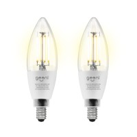 Geeni Lux Candle Candelabra Bulb B11 E12 Base 5Ghz Wifi Smart Light Bulbs, Dimmable Tunable E12 Light Bulb 40W Equivalent, Candle Bulb Chandelier Light, Works With Alexa And Hey Google, 2 Pack