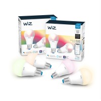 Wiz 60 Watt Eq A19 Smart Bulbs, Wifi Connected Led Light Bulbs - Rgb+ Color Changing, Tunable And Dimmable, Compatible With Alexa And Google Home Assistant, No Hub Required, 4 Pack