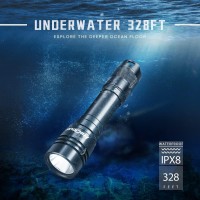 Hecloud 2 Pack Scuba Diving Flashlight With Rechargeable Power Dive Light Torch 5500 Lumens Underwater 328Ft Ipx8 Waterproof 4 Modes Safety Light With Usb Charger For Submarine Deep Sea Snorkeling