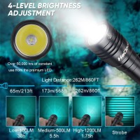 Hecloud 2 Pack Scuba Diving Flashlight With Rechargeable Power Dive Light Torch 5500 Lumens Underwater 328Ft Ipx8 Waterproof 4 Modes Safety Light With Usb Charger For Submarine Deep Sea Snorkeling