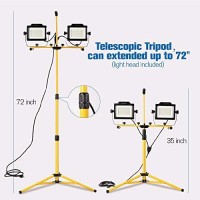 Dayatech 180W 20000 Lumen Dual-Head Led Work Light With Metal Telescopic Tripod Stand,10 Ft Power Cord