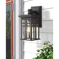 Zeyu 2 Pack Outdoor Wall Sconce, Exterior Wall Mount Light In Black Finish With Clear Glass Shade, 20068B1-2Pk