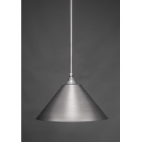 Stem Mini Pendant With Hang Straight Swivel Shown In Brushed Nickel Finish With 14 Brushed Nickel Metal Shade