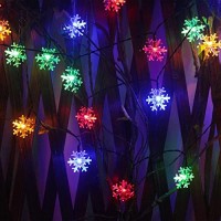 Hugsvik 30Ft 50 Led Solar Christmas Snowflake Lights, Multicolor Solar Powered Christmas Lights Outdoor Waterproof Led Christmas String Lights For Christmas Tree Garden Backyard House Patio Porch