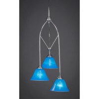 Contempo 3 Light Cluster Pendalier With Hang Straight Swivel Shown In Chrome Nickel Finish With 7