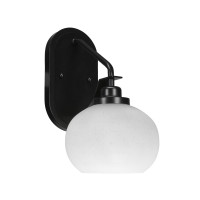 Odyssey 1 Light Wall Sconce In Matte Black Finish With 7 White Muslin Glass