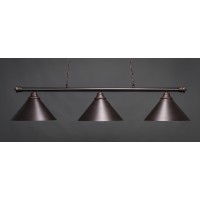 Oxford 3 Light Bar Shown In Dark Granite Finish With 14 Dark Granite Cone Metal Shade