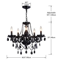 Saint Mossi Modern K9 Crystal Chandelier Black Chandelier With 5 Lights E12 Base Modern Pendant Ceiling Lighting Fixture For Di