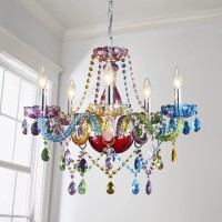 Saint Mossi Modern Colorful K9 Crystal Chandelier With 5 Lights Contemporary Pendant Ceiling Lighting Fixture For Dining Room B