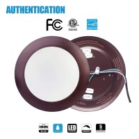 Ecoeler 6 Inch 16.5W Dimmable Led Disk Light, 10 Pack Aluminum Baffle Bronze Trim- Round Flush Mount Recessed Retrofit, 3000K Warm White, 1000Lm, Wet Rated,Energy Star & Etl-Listed Approved