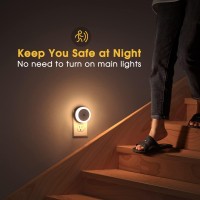 Briignite Led Baby Night Lights Plug Into Wall [4Pack], Nightlight With Light Sensors For Kids Room, Bathroom Stair Lights, Hallway Light, Warm White