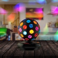 Kicko Spinning Disco Ball With Led Lights - For Parties, Lighting, Halloween, Christmas, Flare - 11 Inches Tall, 1 Pack