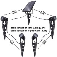 4-Spotlight Mini 50X Solar-Powered Led Spotlight (Warm White Led), Black Finish, Outdoor Garden Yard Landscape Downlight