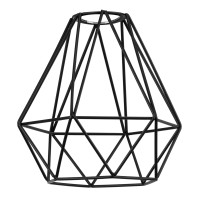 Ee Eleven Master Lighting Metal Cage Lampshade For Pendant Light Cord Kit Vintage Lamp Holders Hanging Lighting Cord Fixture Farmhouse Bedroom Dining Room Decoration (1 Pack/Diamond Shape)