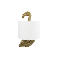 Creative Coop Resin Flamingo Table Lamp With Linen Shade Gold Finish 32