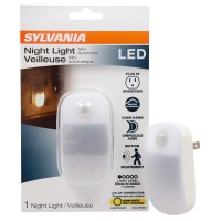 Sylvania Led Mini Automatic Plug-In Night Light With Sensor, Motion Activated, Dusk To Dawn, Warm White, Plug-In Type - 1 Pack (64988)